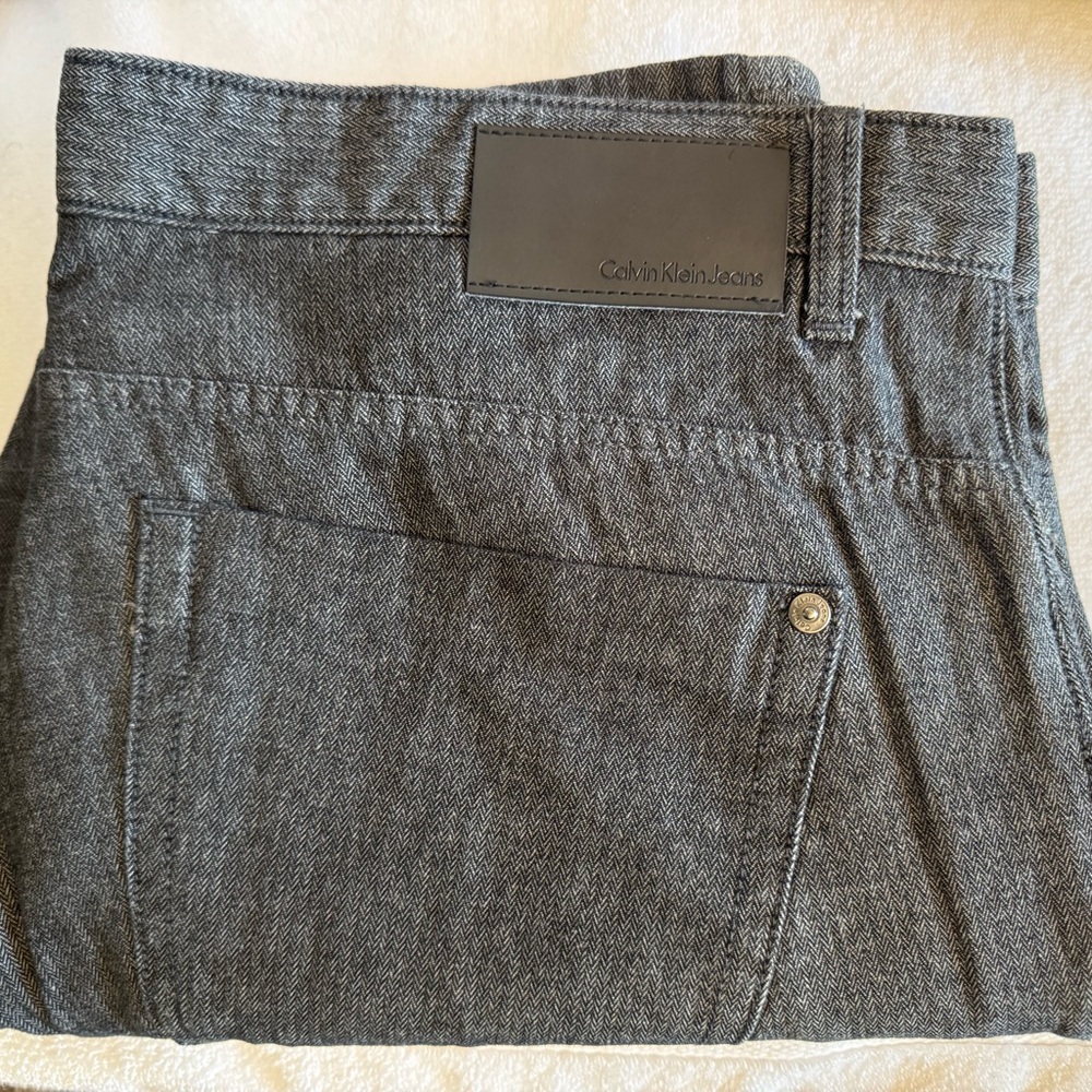 Calvin Klein Jeans Charcoal Herringbone Skirt